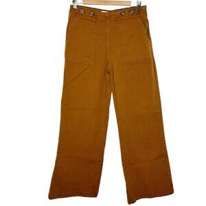 Kensie Wide Leg Utility Pants Brown Womens 8/29 High Rise Skater Painter